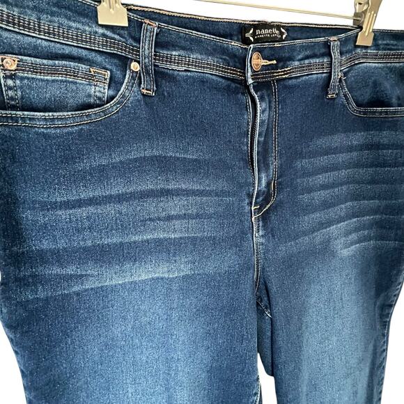 Nanette Lepore Belle Ankle Jeans 16 Blue Slim Skinny High Rise Stretch Comfort - Picture 2 of 12